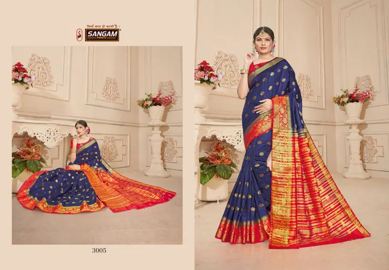 Sangam Natasha Latest Fancy Designer Festive Wear Pure Soft Silk Sarees 